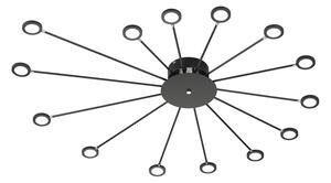 TRIO 679511532 PEACOCK stropné svietidlo LED 15x2,6W/260lm 3000K matná čierna, switchdimmer