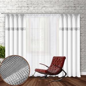 Záves na riasiacej páske so zirkónmi 140x250 cm biely Farba Biela Rozmery 140x250 cm