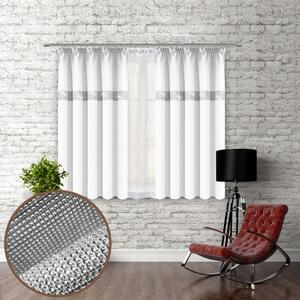 Záves na riasiacej páske so zirkónmi 140x160 cm biely Farba Biela Rozmery 140x160 cm