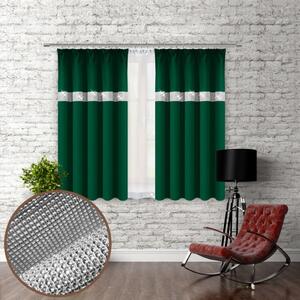 Záves na riasiacej páske so zirkónmi 140x160 cm tmavozelený Farba Zelená Rozmery 140x160 cm