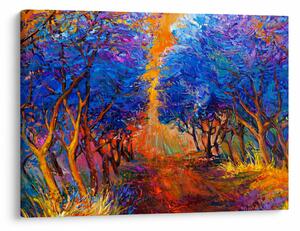 Obraz - jesenné koruny stromov, moderný impresionizmus (70x50 cm)
