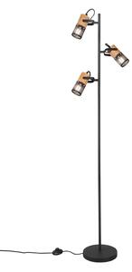 TRIO 404300332 TOSH stojacia lampa D230mm 3xE14 matná čierna, drevo