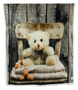 Zateplená deka BADDY II. Medvedík na stoličke 130x160 cm