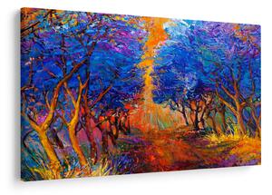 Obraz - jesenné koruny stromov, moderný impresionizmus (90x60 cm)