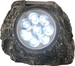 Globo 33920 solárne svietidlo dekoratívne, imitácia kameňa LED 8x0,06W 4000K, Ni MH 2xAA 600mAh 1,2V, IP44, šedá, priehľadná