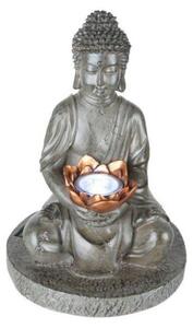 Globo 33144 solárne svietidlo dekoratívne, budha s miskou D200mm LED 0,06W 2700K, Ni MH AA 600mAh 1,2V, IP44, šedá