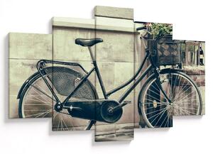 Obraz - Vintage kolo s kvetinami (150x105 cm)