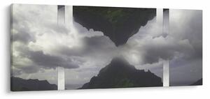 Obraz - Hory na Islande, geometrická koláž (120x50 cm)