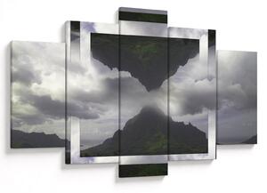 Obraz - Hory na Islande, geometrická koláž (150x105 cm)