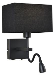 Italux WL-1122-2-BL-BM-RC-BL LED nástenné svietidlo Norte 1x60W+3W/350lm E27+LED 3000K matná čierna