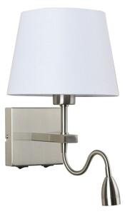 Italux WL-1122-2-BL-SN-RO-WH LED nástenné svietidlo Norte 1x60W+3W/350lm E27+LED 3000K nikel, biela
