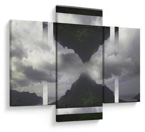 Obraz - Hory na Islande, geometrická koláž (90x60 cm)
