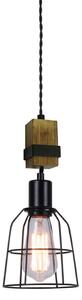 Italux PND-4290-1-L závesné svietidlo Ponte D140mm 1x60W E27 čierna, drevo