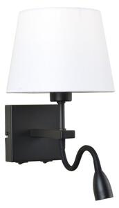 Italux WL-1122-2-BL-BM-RO-WH LED nástenné svietidlo Norte 1x60W+3W/350lm E27+LED 3000K matná čierna, biela