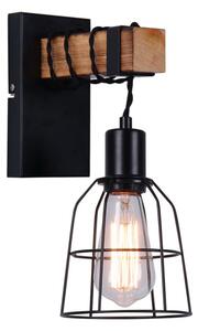 Italux WL-4290-1-L nástenné svietidlo Ponte 1x60W E27 čierna, drevo