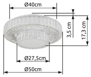 GLOBO 67162-50D MUCKY stropné svietidlo D500mm LED 50W/3965lm 2700-6000K chrómová, priehľadná, diaľkový ovládač