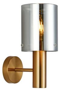 Italux WL-5581-1A-BRO+SG nástenné svietidlo Sardo 1x40W E27 mosadz, dymové sklo