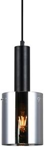 Italux PND-5581-1-BK+SG závesné svietidlo Sardo D130mm 1x40W E27 čierna, dymové sklo