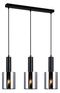 Italux PND-5581-3-BK+SG závesné svietidlo Sardo 3x40W E27 čierna, dymové sklo