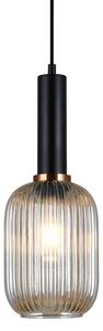 Italux PND-5588-1M-BK+AMB závesné svietidlo Antiola D150mm 1x40W E27 čierna, jantárová