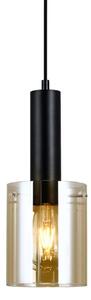 Italux PND-5581-1-BK+AMB závesné svietidlo Sardo D130mm 1x40W E27 čierna, jantárová