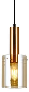 Italux PND-5581-1-BRO+AMB závesné svietidlo Sardo D130mm 1x40W E27 mosadz, jantárová