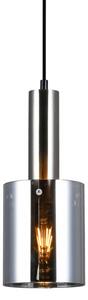 Italux PND-5581-1-SC+SG závesné svietidlo Sardo D130mm 1x40W E27 saténový nikel, dymové sklo