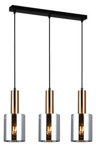 Italux PND-5581-3-BRO+SG závesné svietidlo Sardo 3x40W E27 mosadz, dymové sklo
