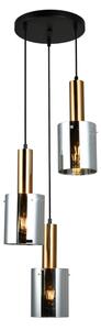 Italux PND-5581-3A-BRO+SG závesné svietidlo Sardo D330mm 3x40W E27 mosadz, dymové sklo