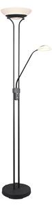 TRIO R40073532 ORSON stojacia lampa LED 30W/2400lm, 5W/400lm 3000K, matná čierna, alabaster, stmievateľné