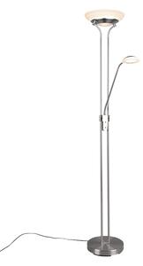 TRIO R40073507 ORSON stojacia lampa LED 30W/2400lm, 5W/400lm 3000K, matný nikel, alabaster, stmievateľné