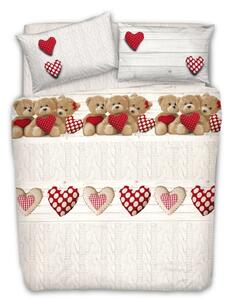 Bavlnené posteľné obliečky Medvedík červené Made in Italy