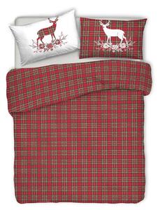 Bavlnené posteľné obliečky Tartan červené Made in Italy