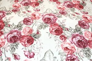 Bavlnená látka Flanel Ruže ružové, š. 145 cm