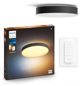 Philips HUE LED White Ambiance 41161/30/P6 Enrave XL stropné svietidlo 48W 6100lm 2200-6500K 55,1cm čierne stmievateľné BlueTooth + HUE Switch