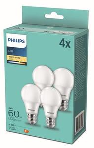 Philips 8718699774639 LED žiarovka E27 8W/60W 806lm A60 2700K 4-set