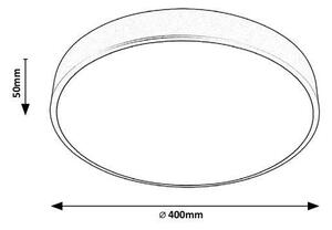 RABALUX 3314 Tesia stropné svietidlo LED D400mm 36W/2600lm 3000K matná čierna, biela