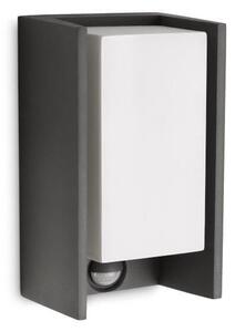 Philips 16352/93/PN Bridge vonkajšie nástenné svietidlo E27 1x42W IP44 antracitové s pohybovým čidlom