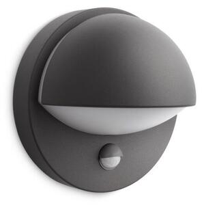 Philips 16246/93/PN June vonkajšie nástenné svietidlo E27 1x42W IP44 antracitové s pohybovým čidlom