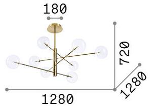 Ideal Lux 345437 EQUINOXE závesné svietidlo 8xG4 dymová