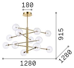 Ideal Lux 345390 EQUINOXE závesné svietidlo 12xG4 dymová