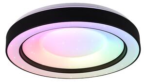 TRIO R65091032 ARCO stropné svietidlo LED D490mm 22W/2500lm 2700-6000K matná čierna, RGB, stmievateľné, diaľkový ovládač, starlight fekt