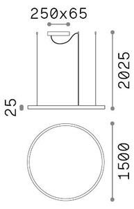 Ideal Lux 342177 ORACLE SLIM závesné svietidlo D1500mm LED 83W 7850/4960lm 2700K biela ON-OFF