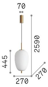 Ideal Lux 314945 UMILE-3 závesné svietidlo D270mm LED 20W 2000/1420lm 3000K zlatá, biela