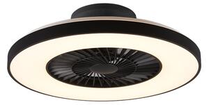 TRIO R62672132 HALMSTAD stropné svietidlo s ventilátorom LED D593mm 40W/3000lm 3000-6500K matná čierna, stmievateľné, diaľkový ovládač