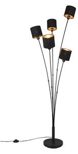 TRIO R46335979 TOMMY stojacia lampa 5xE14 matná čierna
