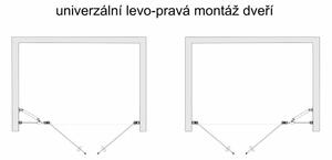 BETA LINE Chróm 85 Grape Sprchové dvere dvojkrídlové s pevnou stenou v rovine (65+20)