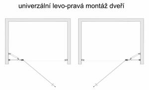 ALFA LINE Chróm 80 Grape Sprchové dvere jednokrídlové s pevnou stenou v rovine (60+20)