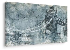 Obraz - Tower Bridge v chladných tónoch (90x60 cm)