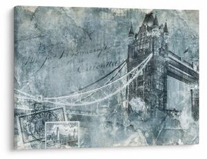 Obraz - Tower Bridge v chladných tónoch (70x50 cm)